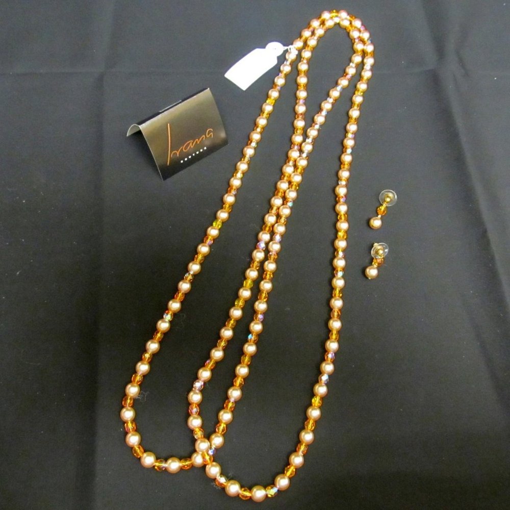 Vintage Ivana Couture - Beaded Loop Necklace & Earrings